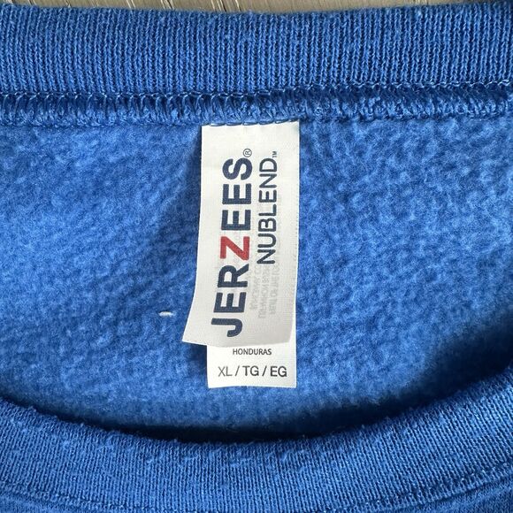 NY Giants Blue Monochrome Embroidered Crewneck Sweatshirt Retro XL - Picture 4 of 6